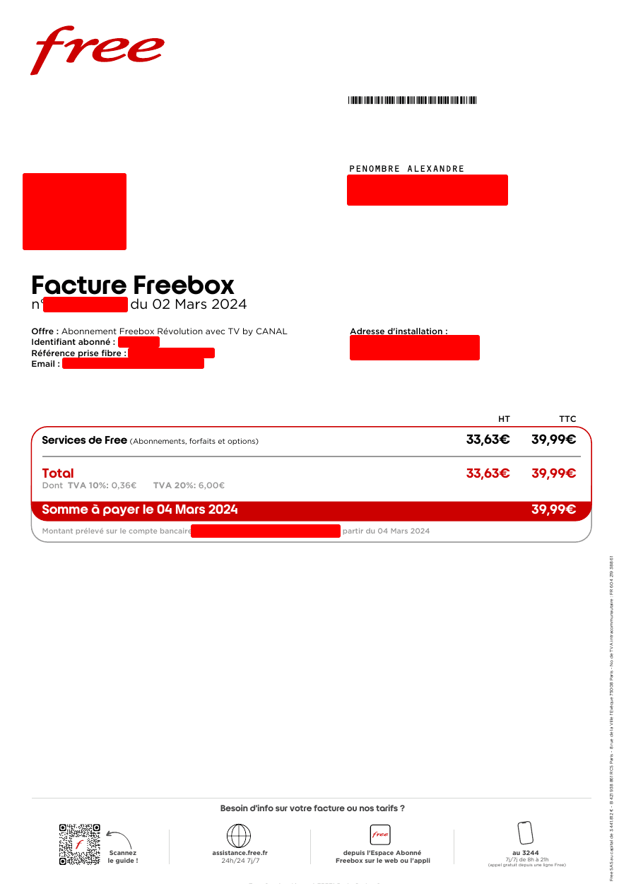 Ma facture Free